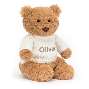 Bartholomew Bear with Personalised Cream Jumper