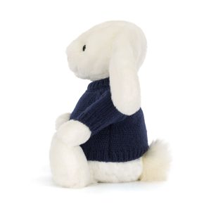 Bashful Luxe Bunny Luna with Personalised Navy Jumper
