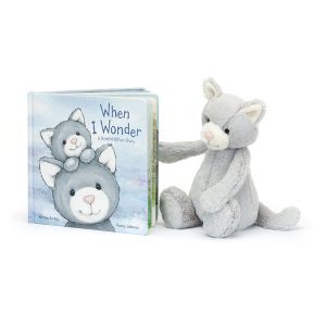 When I Wonder Book and Bashful Grey Kitty Medium